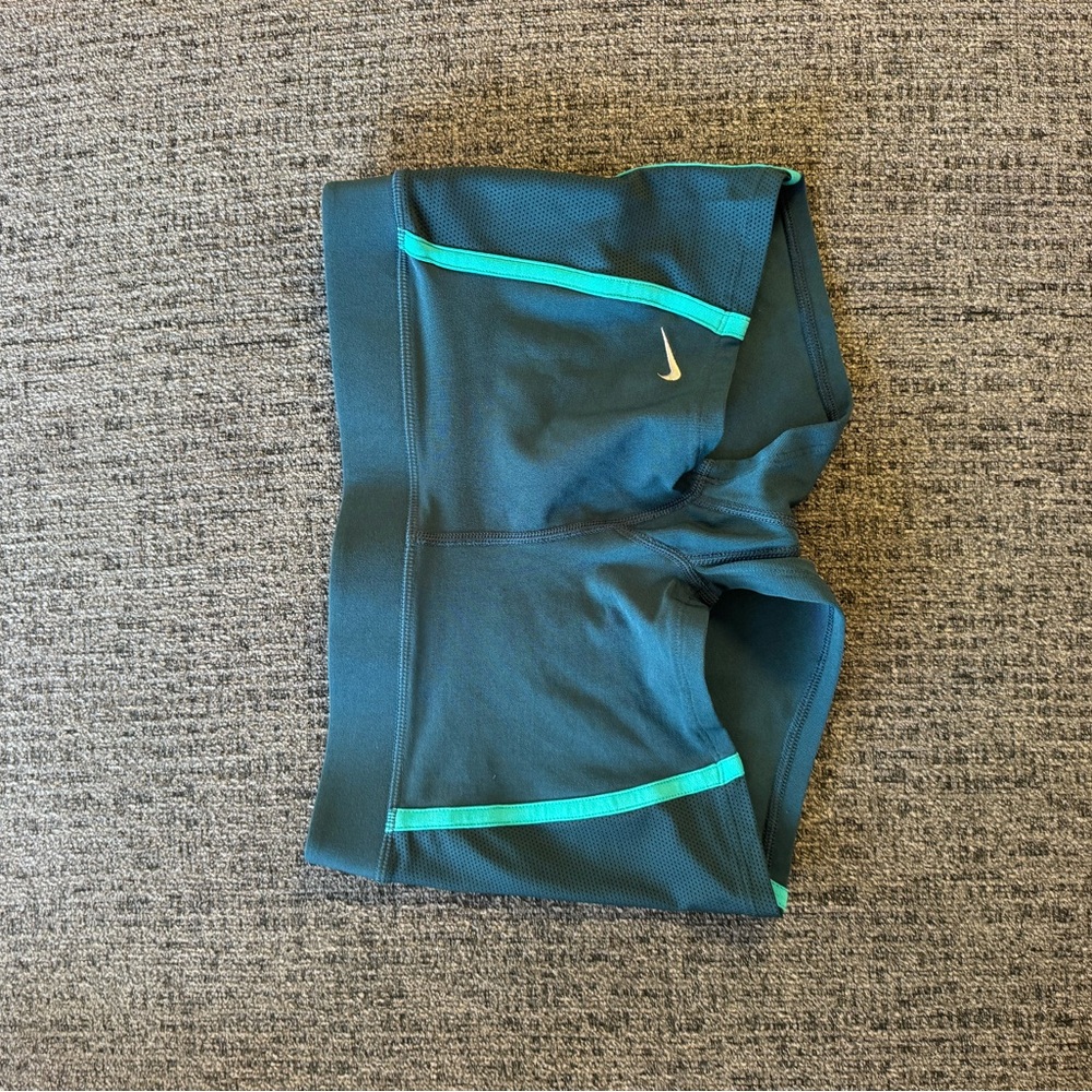 Nike Dark Teal Shorts with Aqua Accents